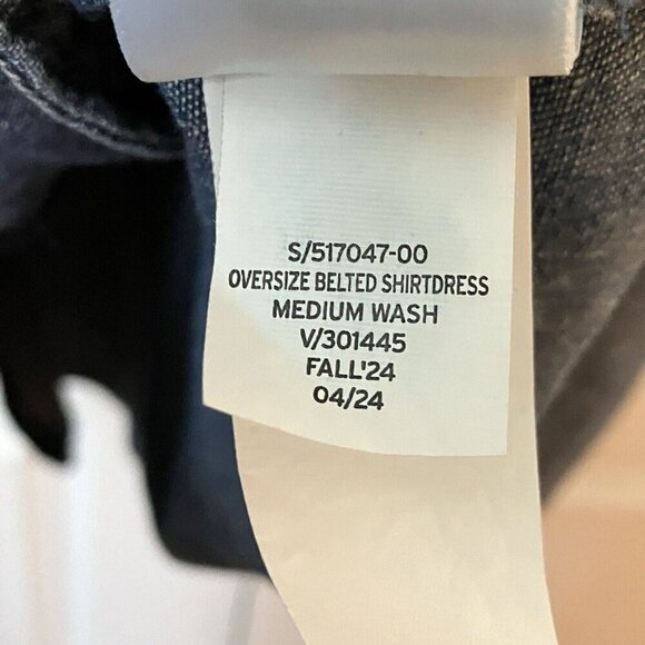 NWT Gap Oversize Belted Shirt Dress Womens S Medium Wash Mini Denim - Picture 6 of 10